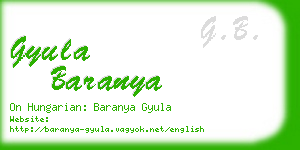 gyula baranya business card